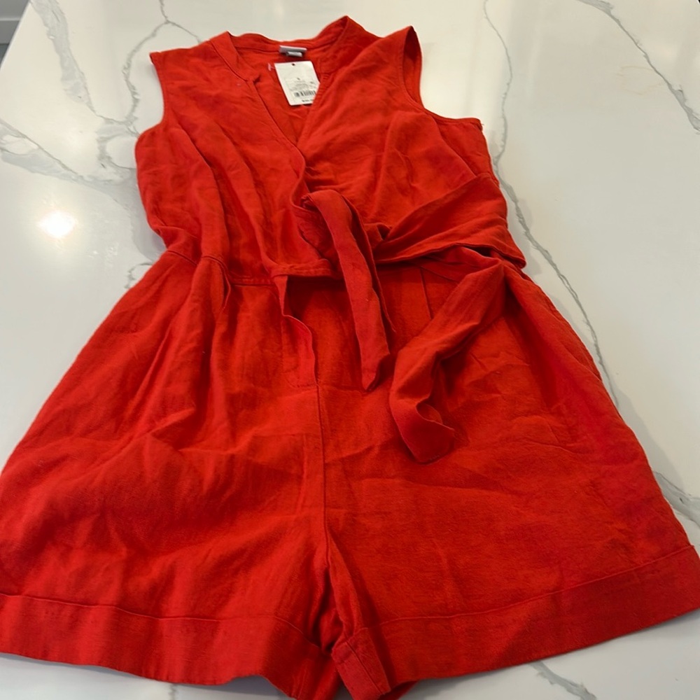 Sleeveless Red Jumpsuit